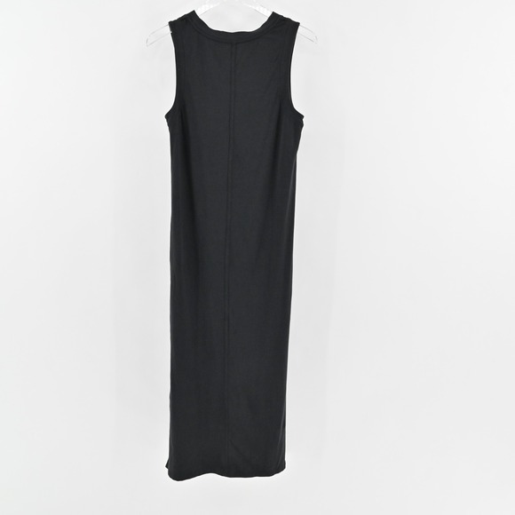LULULEMON All Yours Dress Size 8 Black Side Slit Sleeveless Scoop Neck Midi - Picture 3 of 11